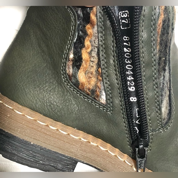 Rieker Green Ankle Boots with Striped Detail - Picture 5 of 10